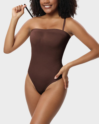 Seamless Bandeau Shaping Bodysuit with Removable Straps