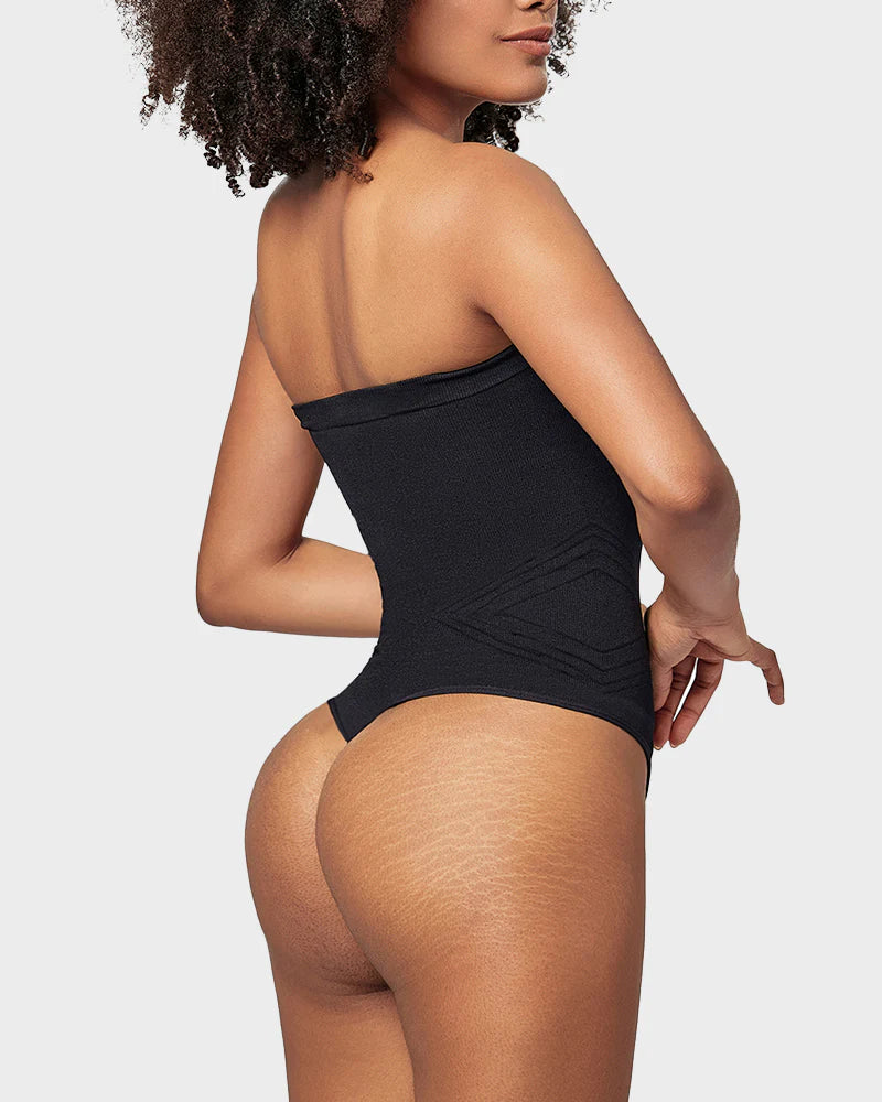 Seamless Bandeau Shaping Bodysuit with Removable Straps