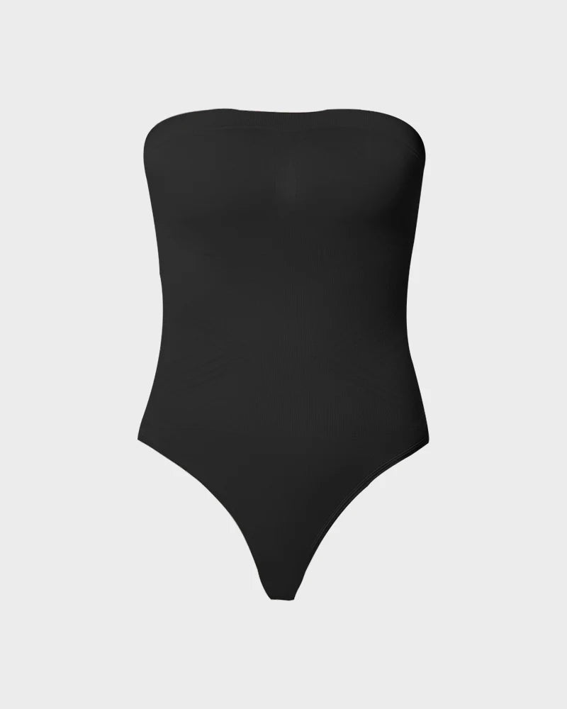 Seamless Bandeau Shaping Bodysuit with Removable Straps