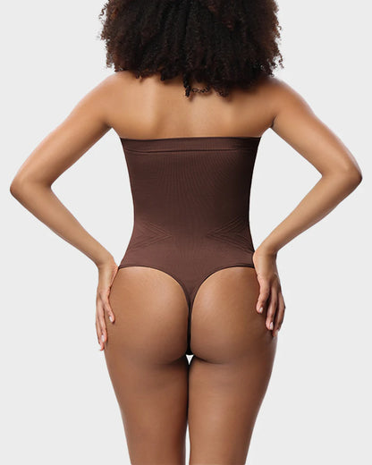 Seamless Bandeau Shaping Bodysuit with Removable Straps