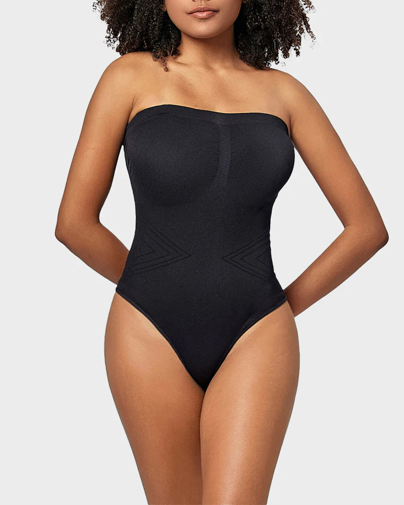 Seamless Bandeau Shaping Bodysuit with Removable Straps